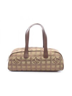 Chanel New Travel Line Khaki Leather Boston Bag